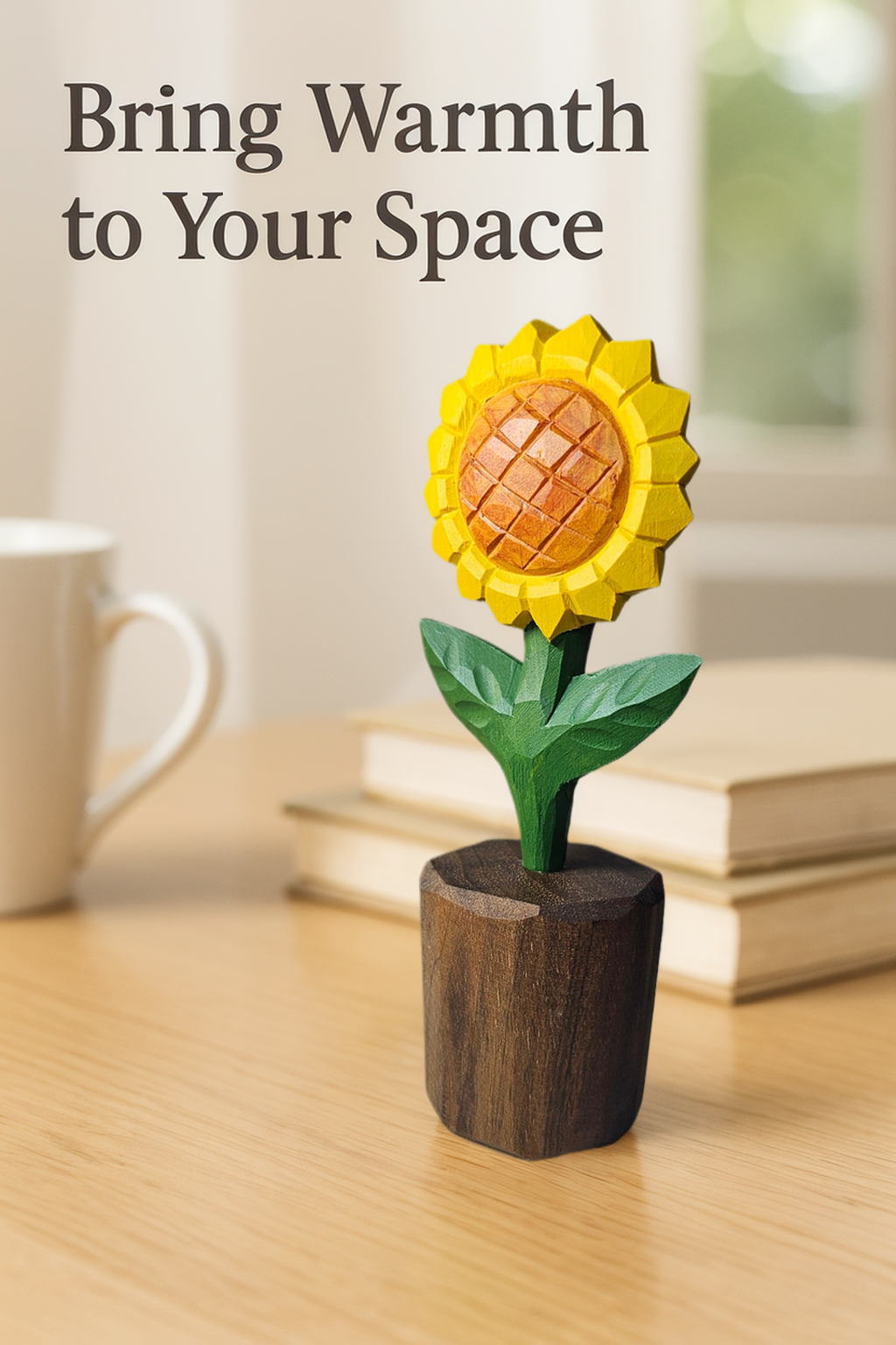 Sunflower Wooden Figurine - Gift Box Included