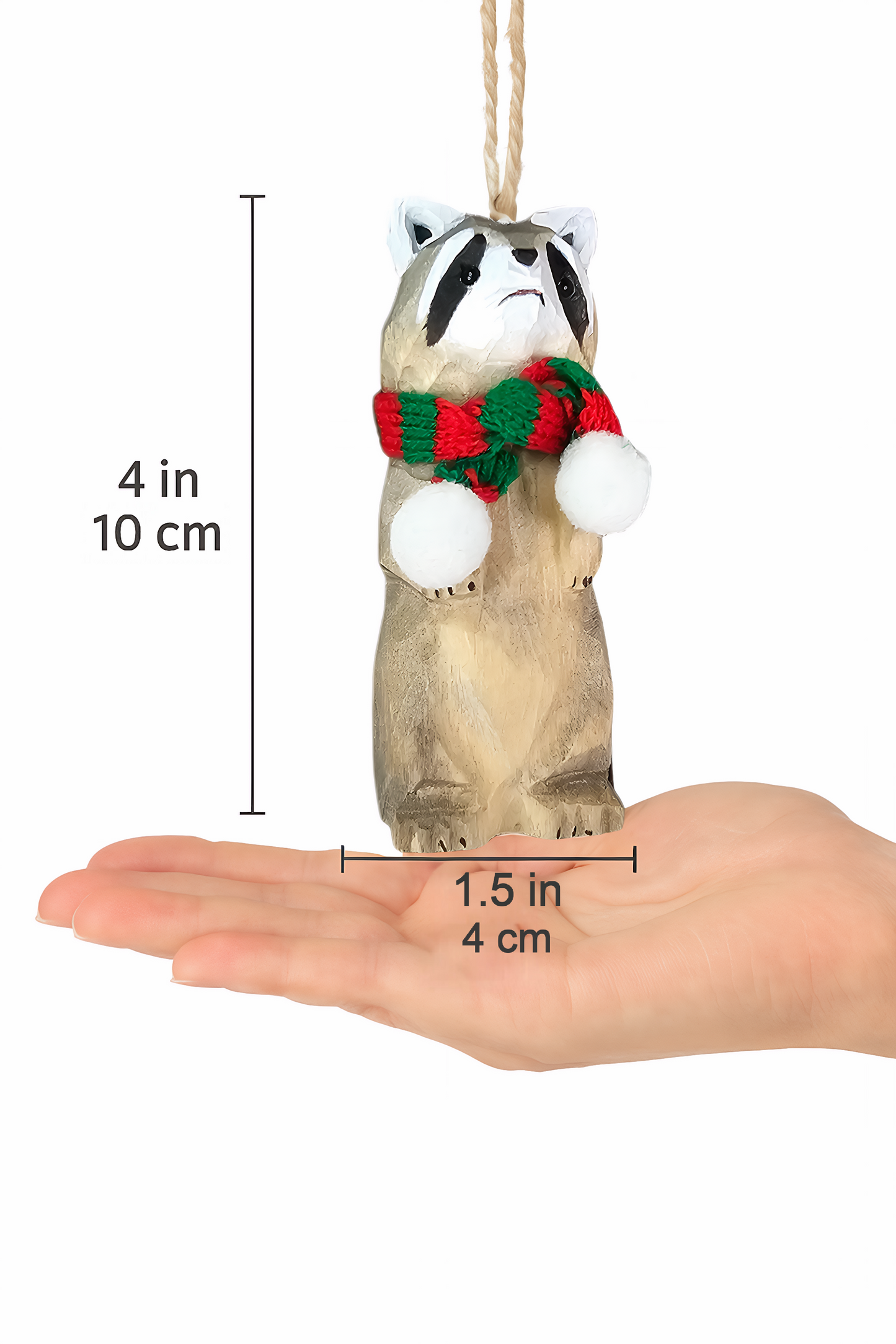 Raccoon Christmas Tree Wooden Ornament – Gift Box Included