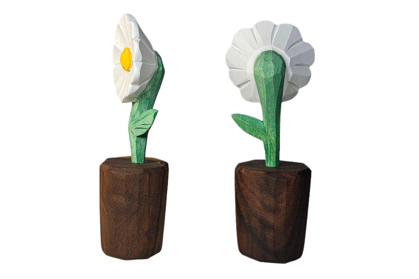 Daisy Wooden Flower Figurine - Gift Box Included