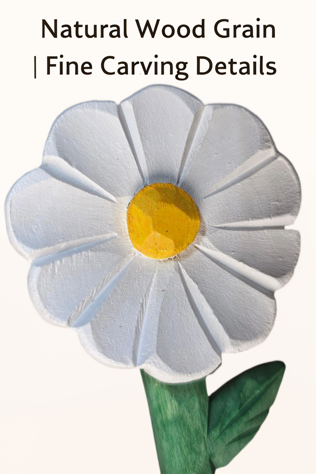 Daisy Wooden Flower Figurine - Gift Box Included