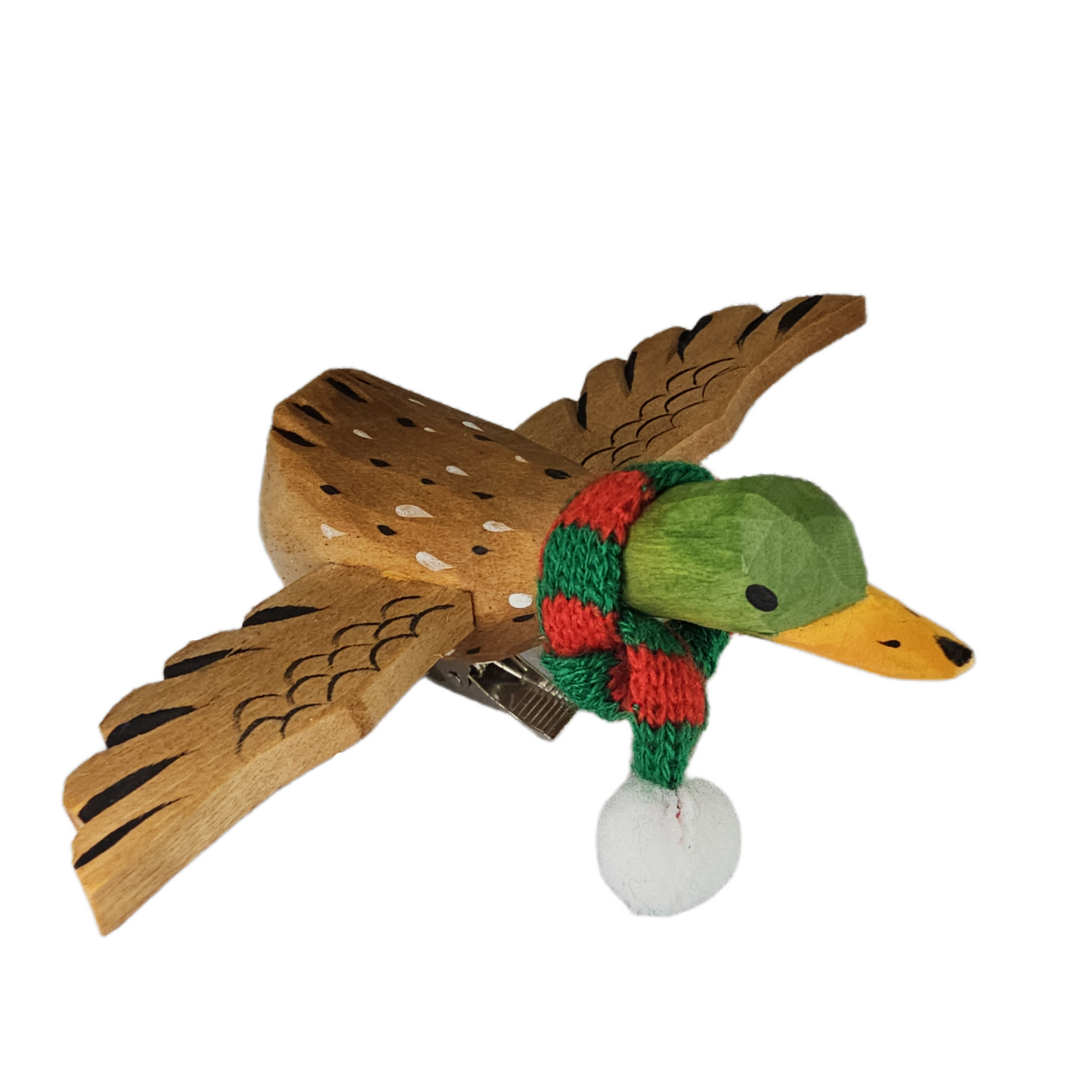 Mallard Duck Clip‑On Wooden Christmas Ornament ‑ Gift Box Included