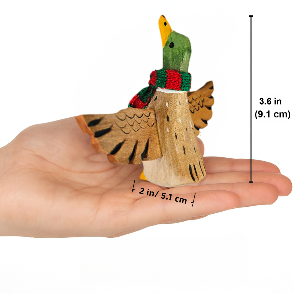 Mallard Duck Clip‑On Wooden Christmas Ornament ‑ Gift Box Included