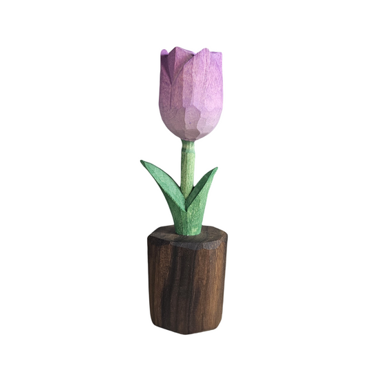 Tulip Wooden Flower Figurine - Gift Box Included