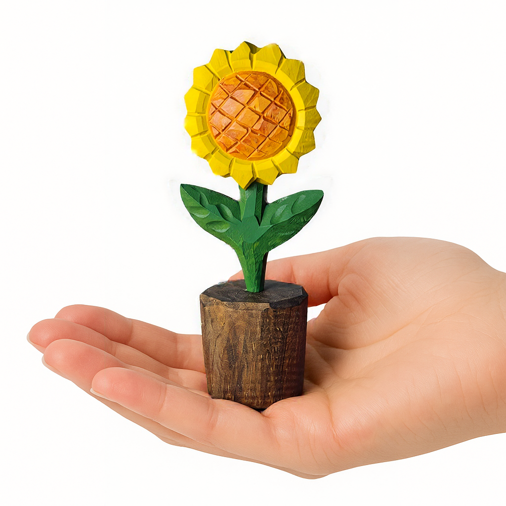 Sunflower Wooden Figurine - Gift Box Included