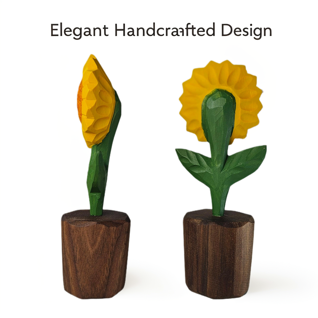 Sunflower Wooden Figurine - Gift Box Included