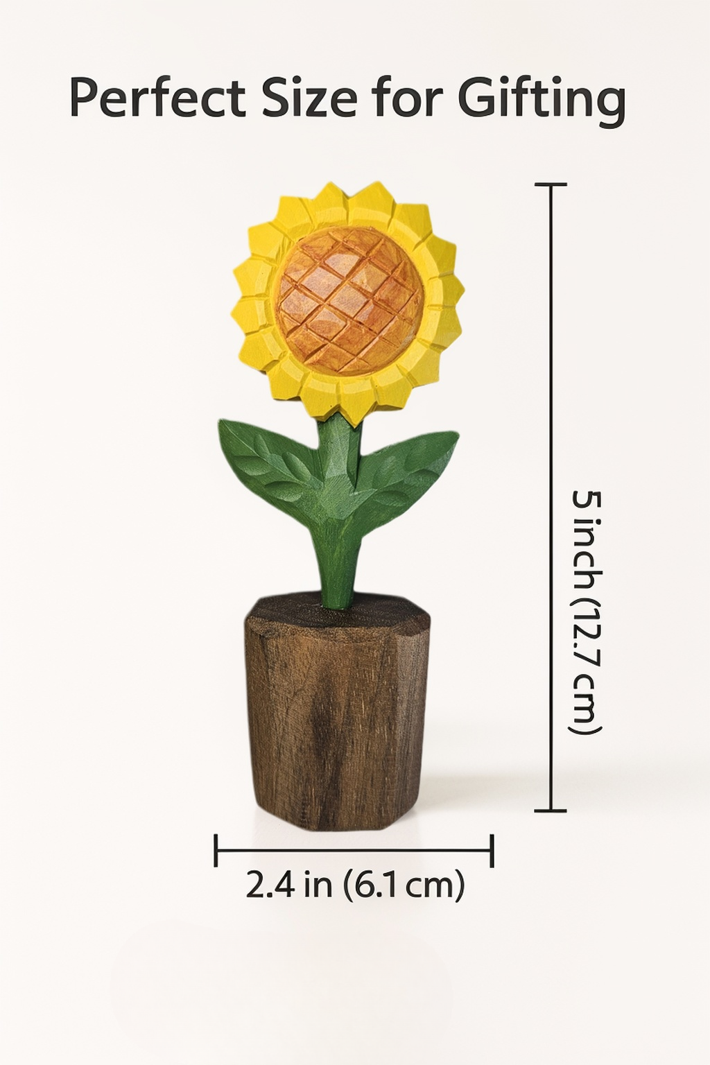 Sunflower Wooden Figurine - Gift Box Included