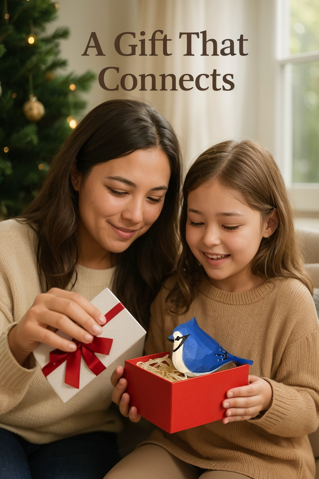 Blue Jay Clip‑On Wooden Ornament - Gift Box Included