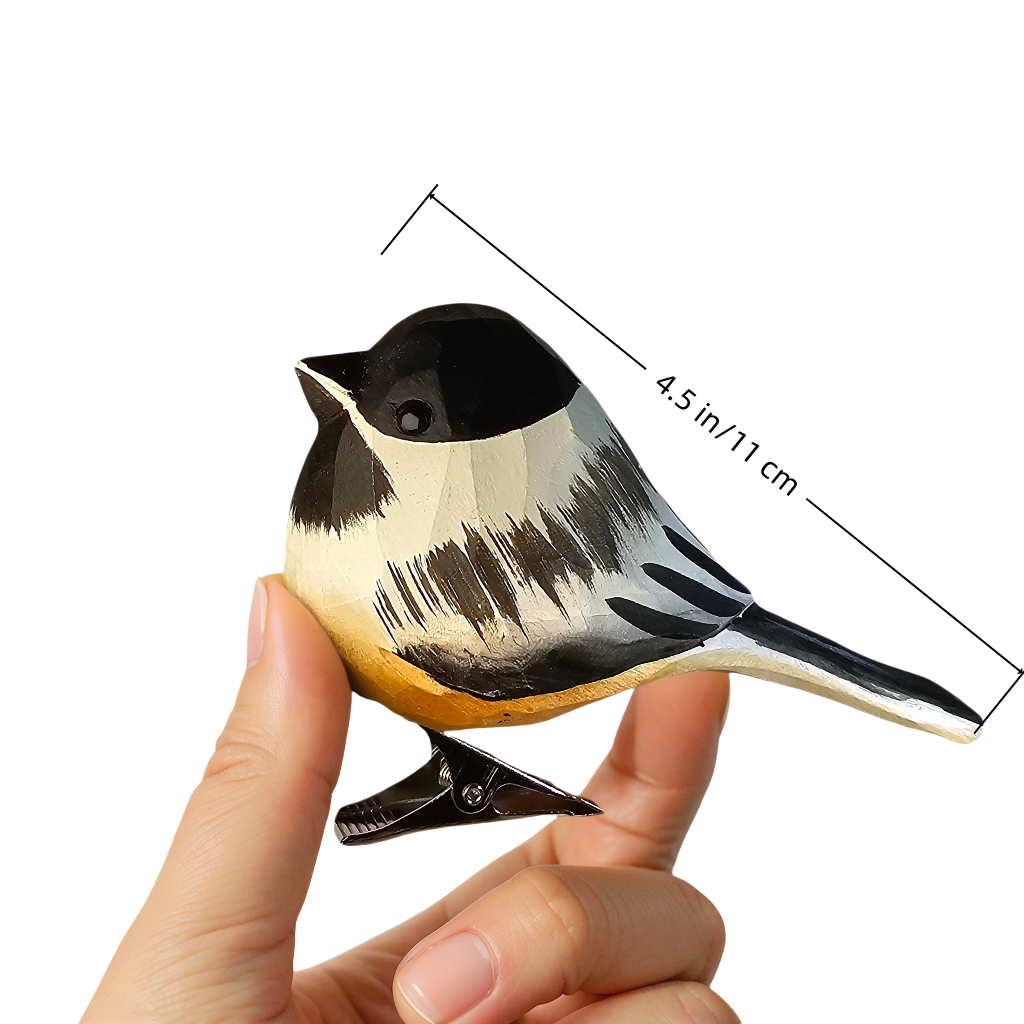 Chickadee Clip‑On Wooden Ornament - Gift Box Included