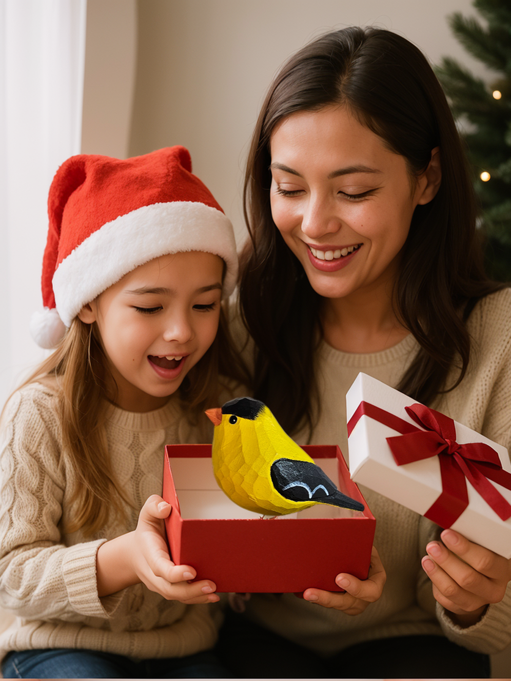 Goldfinch Clip‑On Wooden Ornament - Gift Box Included