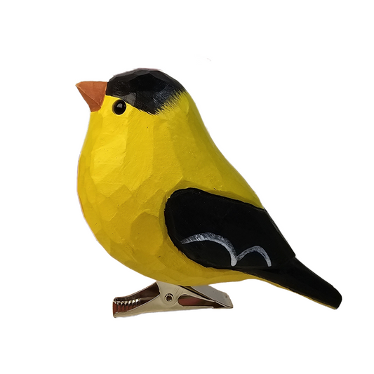 Goldfinch Clip‑On Wooden Ornament - Gift Box Included