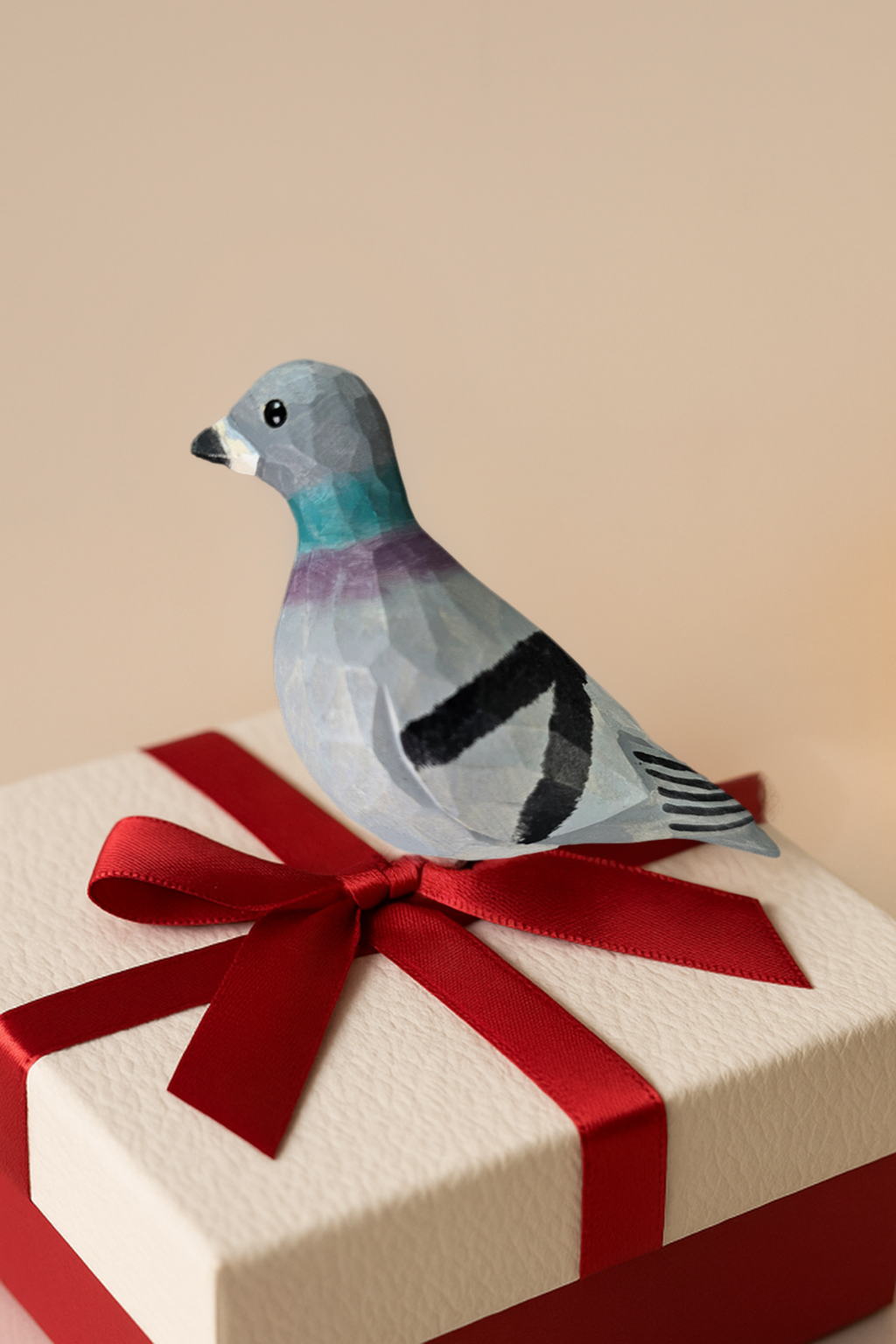 Pigeon Clip‑On Wooden Ornament – Gift Box Included